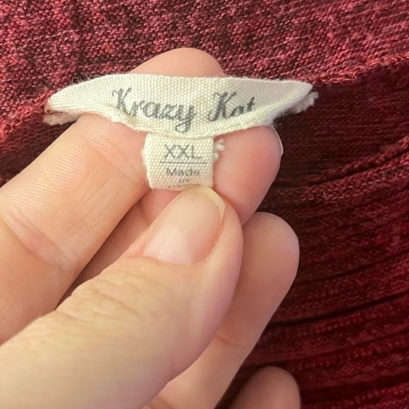 Krazy Kat Burgundy Knit Top - Picture 2 of 5